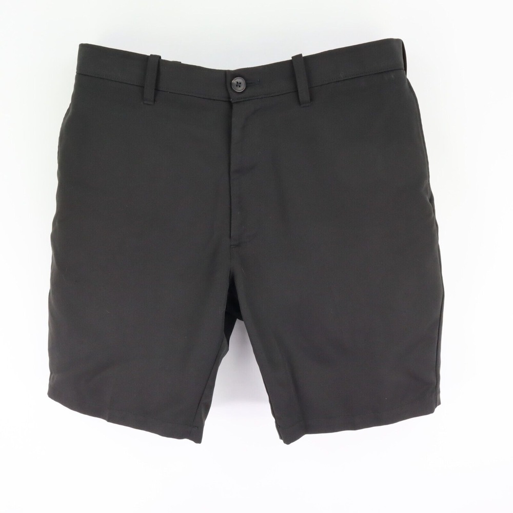 Haggar‎ H26 Shorts Mens Size 36 Black 100% Polyester Chinos Pockets Flat Front